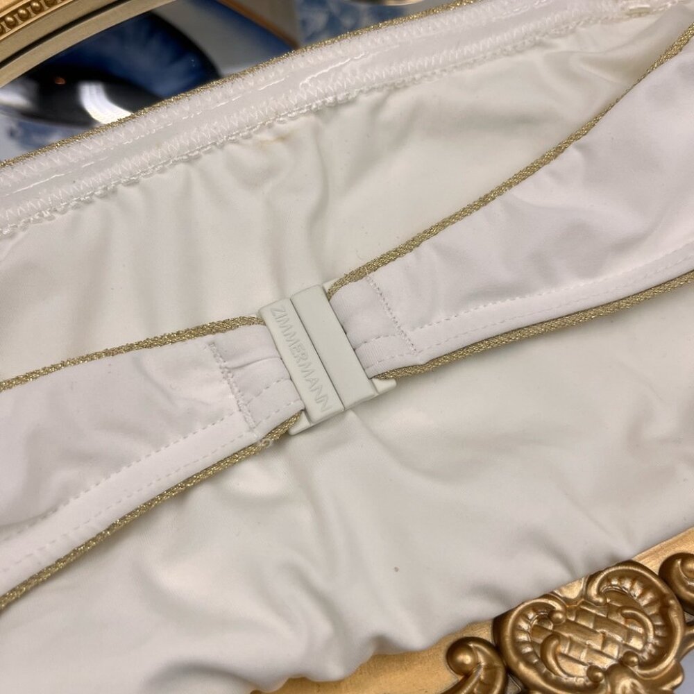 🆕 ZIMMERMANN 🧿 BNWOT White Jeannie Scallop Tiered Bikini - Size 4 - US 12 - Picture 15 of 16